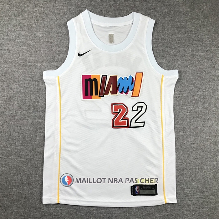 Maillot Enfant Miami Heat Jimmy Butler NO 22 Ville 2022-23 Blanc
